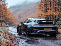 Black Porsche 911 GT3 in the Highlands