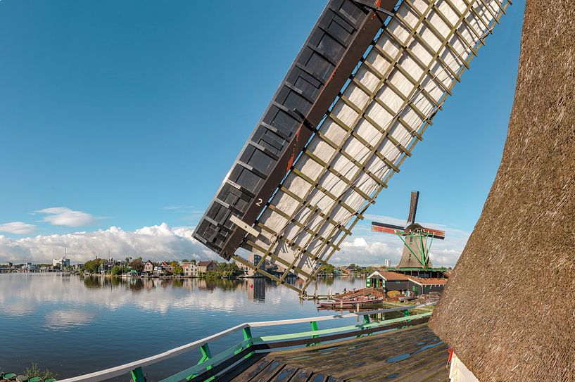 Lumbermill Het Jonge Schaap at the bank of the river Zaan, Zaandam, Noord-Holland, Netherlands by Rene van der Meer
