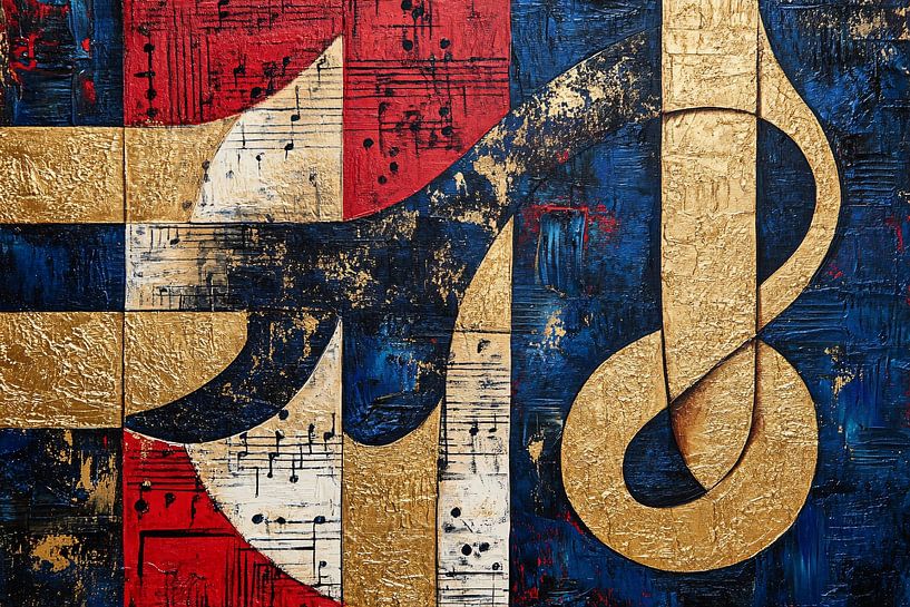 Gold und abstrakte Musikmalerei von Art & Soul Creations