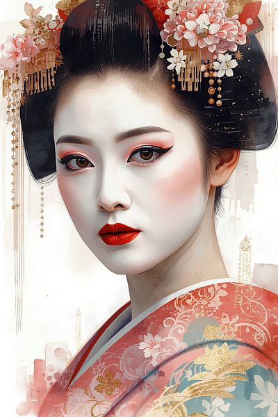 Classic Geisha in warm pastel colours. by Brian Morgan