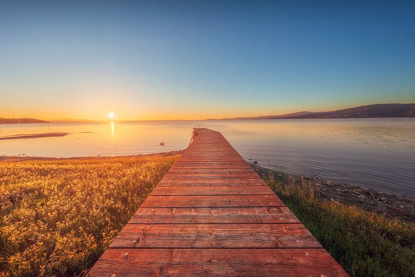 Wooden pier on Lake Trasimeno, Umbria by Stefano Orazzini