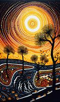 Mittagssonne Aborigine-Malerei