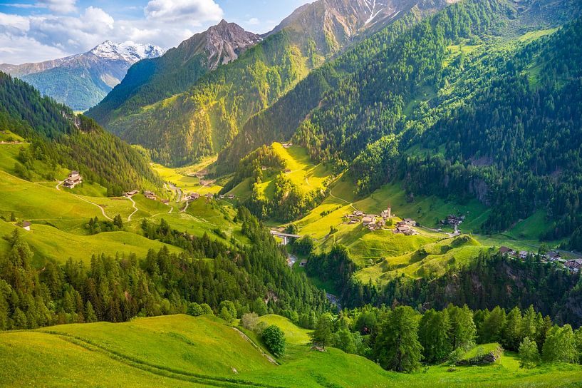 Südtiroler Alpen Passeiertal idyllischer Landschaftsblick von Sjoerd van der Wal Fotografie
