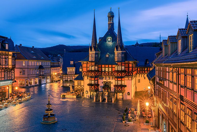 The famous town hall in Wernigerode, Harz, Saxony-Anhalt, Germany by Henk Meijer Photography