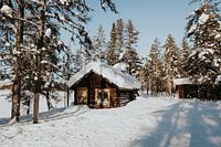 Cottage in the snow Lapland