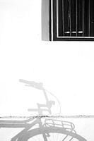 The bike, the line, under the window.