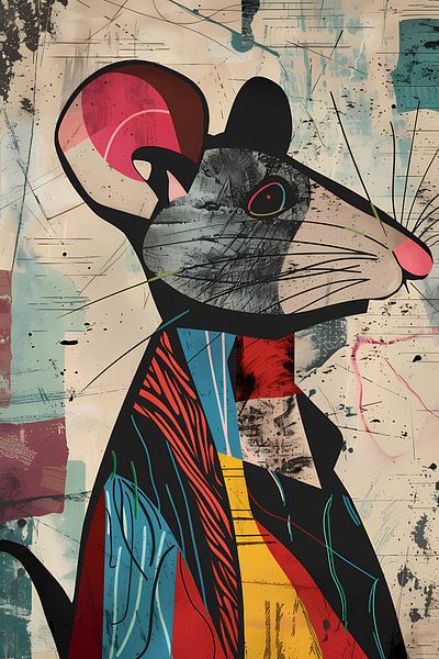 Souris abstraite aux couleurs vives par Imperial Art House