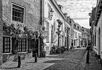 Muurhuizen historic Amersfoort in black and white