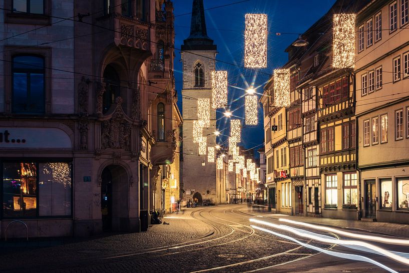 Erfurt Marktstraße zu Weihnachten von Mixed media vector arts