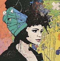 Buntes, modernes und abstraktes Frauenporträt