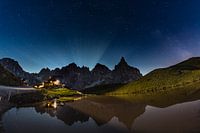 Mondschein hinter den Pale di San Martino und Baita Segantini