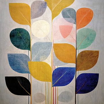 Retro-Blumen im scaninavischen Stil