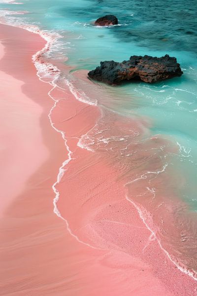 Plage de sable rose par Poster Art Shop
