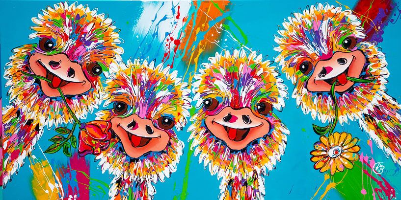 Fröhliche Strauße mit Blumen von Happy Paintings / Renata Rolefes