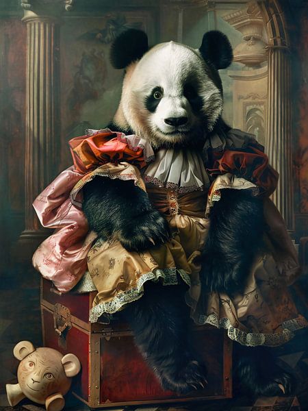 Panda wearing a dress by haroulita
