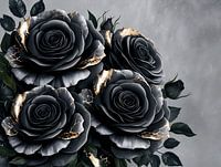 Baroque Black Roses - Luxury Dark Floral Art