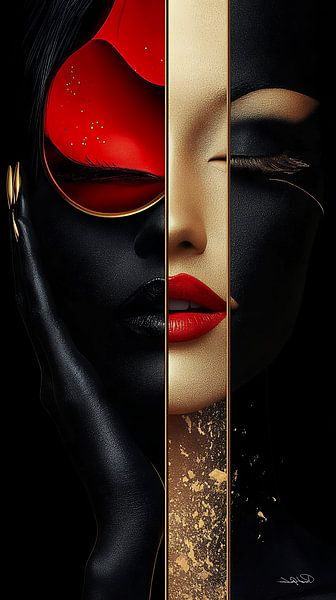 gold - black - red by Gelissen Artworks