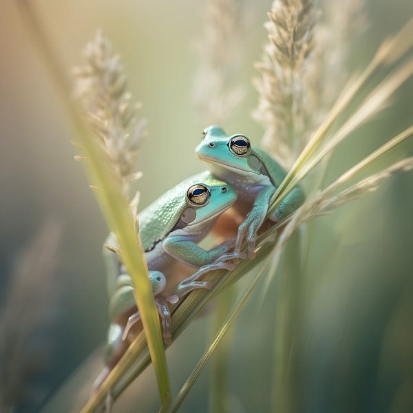 Zwei liebende Frösche von Heike Hultsch