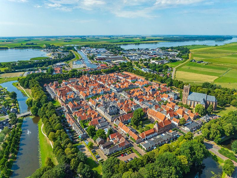 Elburg ancient walled town seen from above by Sjoerd van der Wal Photography