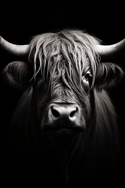 Portrait d'animal minimaliste en noir et blanc par Thilo Wagner