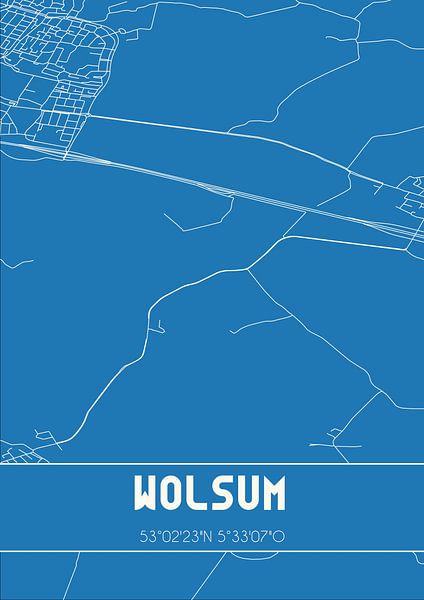 Blueprint | Map | Wolsum (Fryslan) by Prints of Place