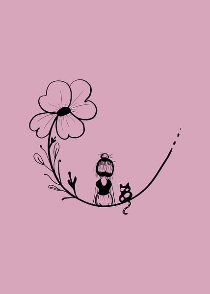 Das Mädchen und seine Katze von Hilde Remerie Fotografie und digitale Kunst