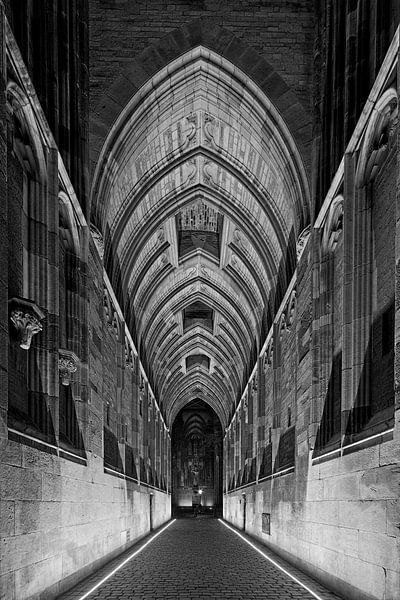 Underpass Dom tower black and white by Anton de Zeeuw