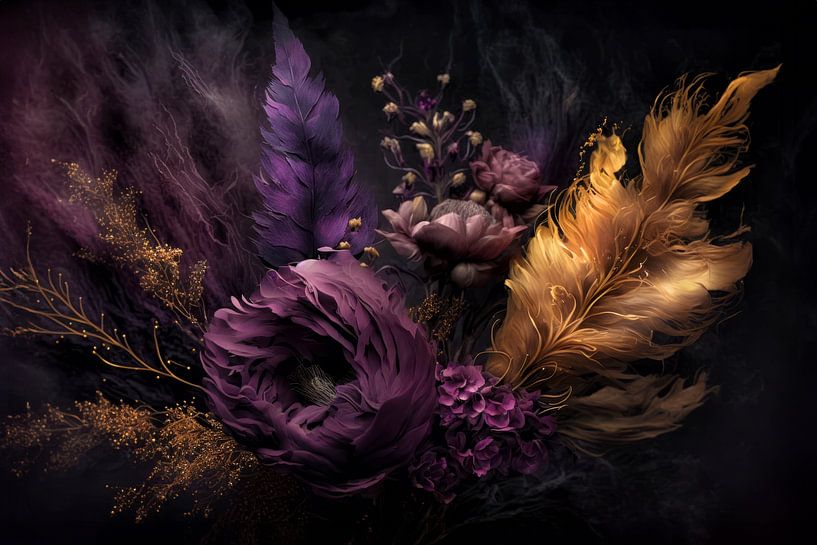 Flore de rêve "Splendeur dorée aux accents violets" par Preet Lambon