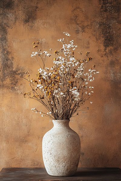 Dried flowers in rustic vase by Imperial Art House