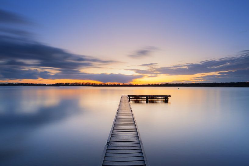 Landing stage on Lake Veere during sunset by Sugar_bee_photography