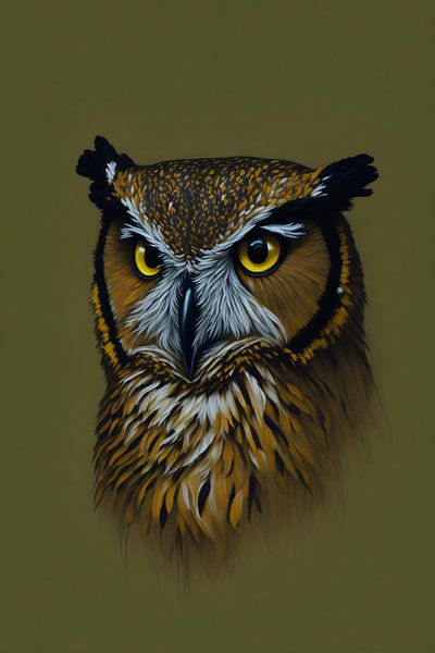 Owl painting with green background by Art & Soul Creations
