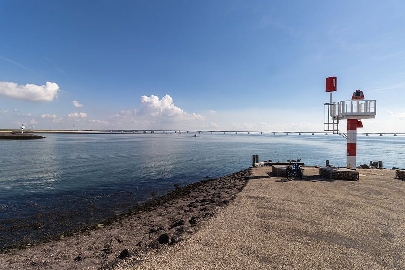 Zeeland Bridge from a pier. by Rijk van de Kaa