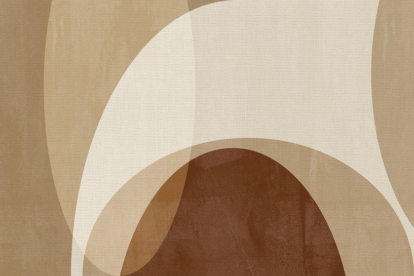 Abstrakte Formen Kunst in braunen Farben auf Leinen von Dina Dankers