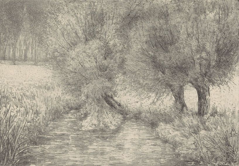 Simon Moulijn, Pollard-Weiden am Grabenrand, 1928 von Atelier Liesjes