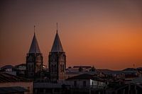 Sunset with church in Stone Town