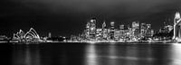 Sydney by Night in B&W, Australia