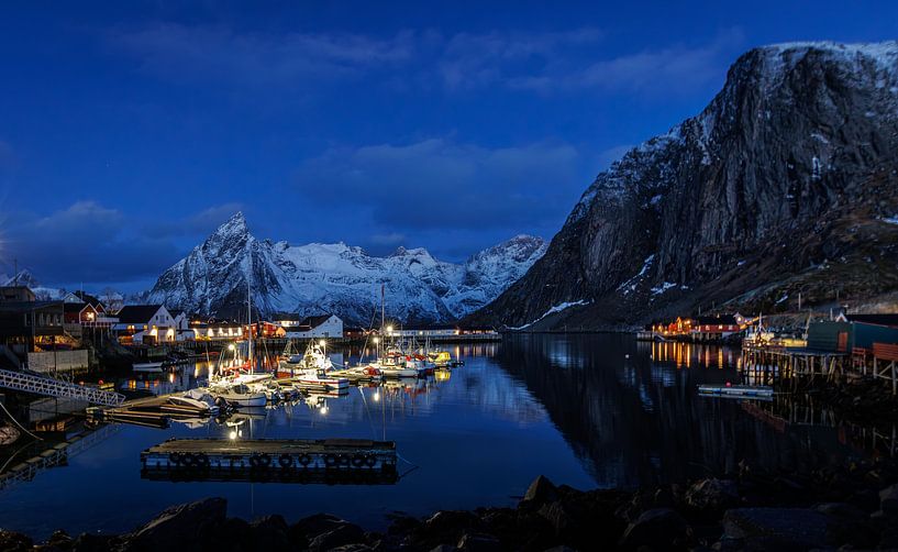 Lofoten harbour at dawn by Harald Marchhart