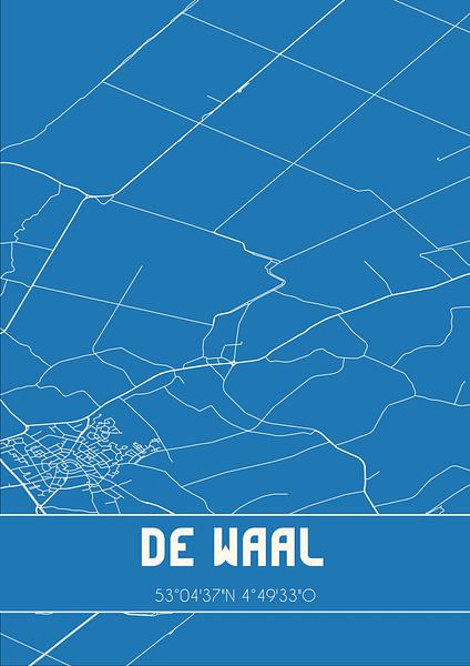 Blaupause | Karte | De Waal (Nordholland) von Ortsdrucke