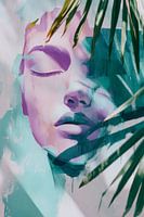 Frau Porträt in tropischen Licht abstrakte Reflexion