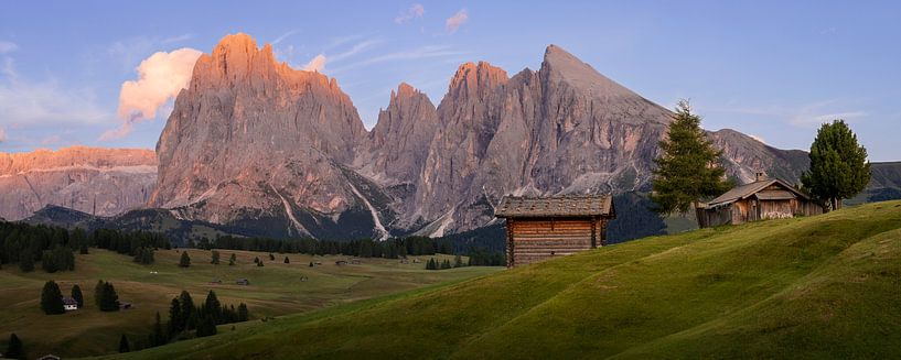 Panorama der Seiser Alm, Italien von Luc van der Krabben