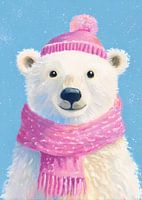 Joyeux ours polaire en hiver