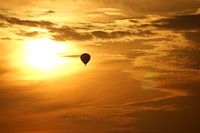 Hot air balloon at sunset
