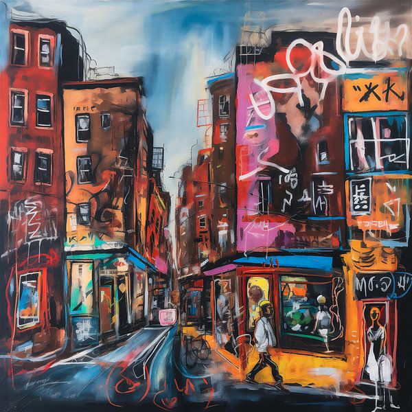 Der Seedeich in Amsterdam, moderne abstrakte Kunst (Straßenkunst) von Roger VDB