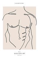 Männliche Strichzeichnung - männlicher Torso beige 2