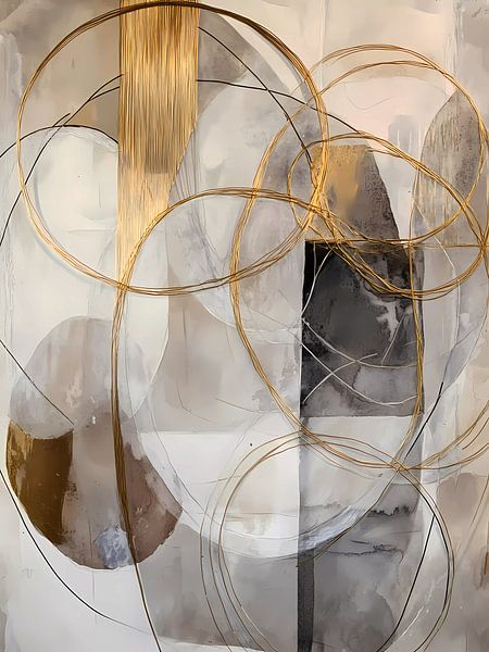 Gold and gray abstract shapes by haroulita