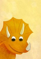 Fröhlicher orangefarbener Dinosaurier für das Kinderzimmer!