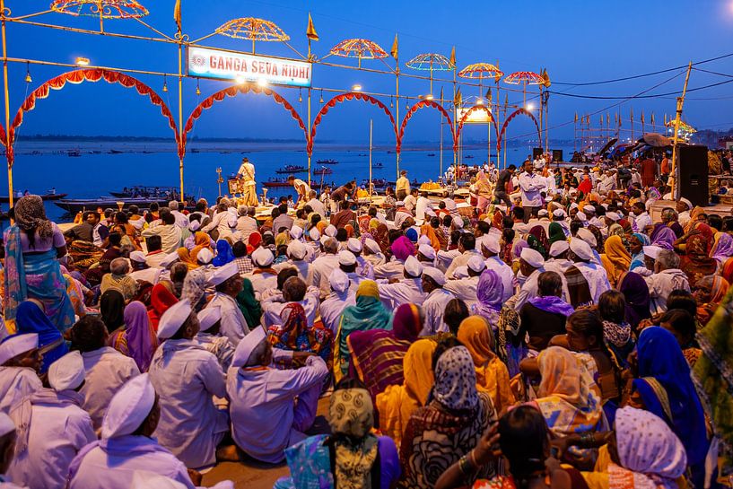 The sacred ceremonies in Varanasi India by Roland Brack