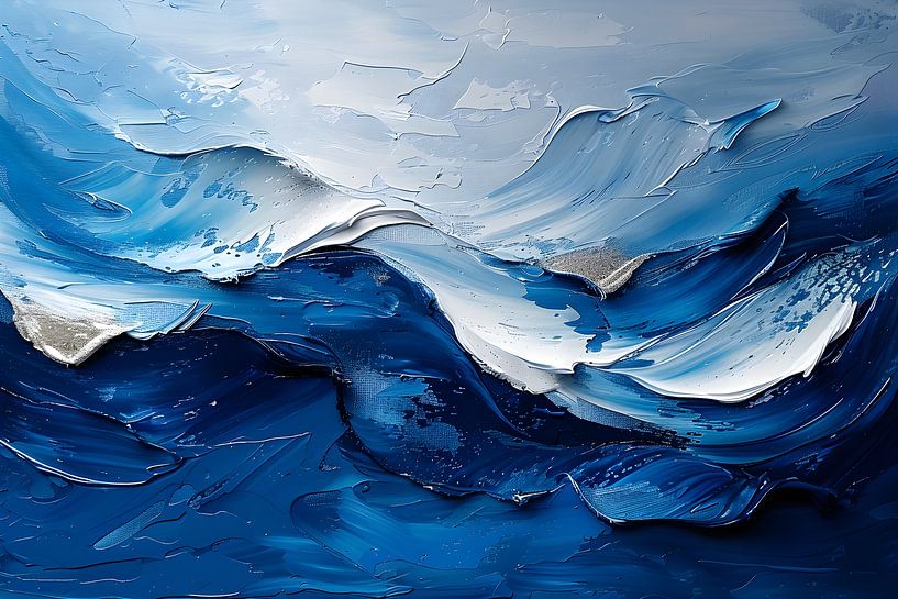 Peinture à l'eau | Peinture bleue | Peinture blanche par AiArtLand