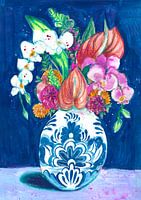Delftware Illustrierte Blumen
