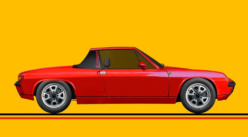 Porsche 914 dans sa couleur d'origine rouge par aRi F. Huber